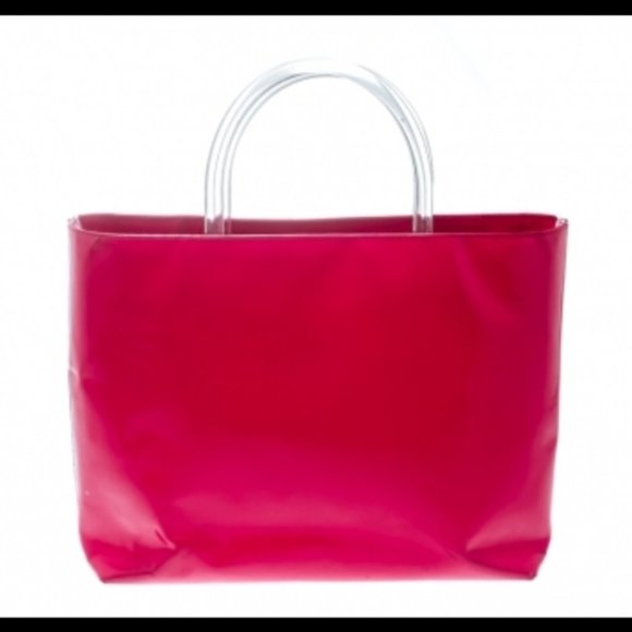 Rare patent leather prada tote bag clear handles - Picture 3 of 11